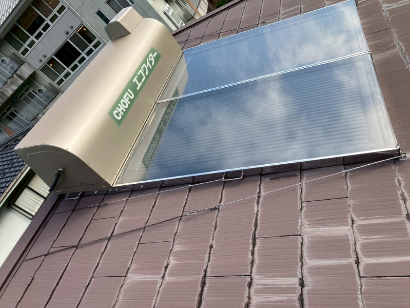 施工後 エコワイター 集熱器