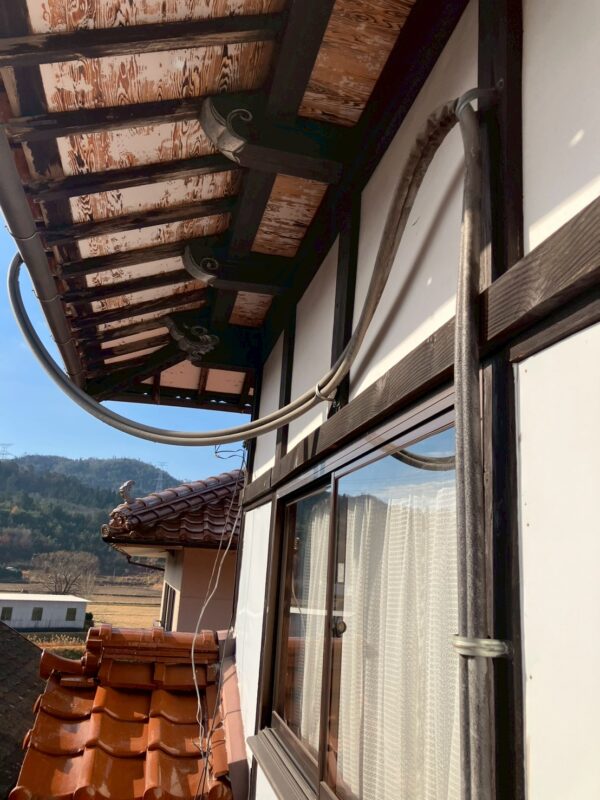 施工途中 ホース固定