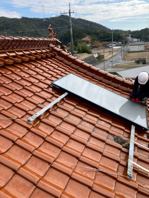 施工途中 屋根上作業